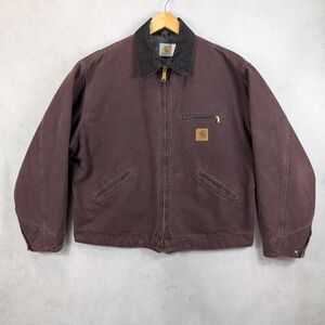 Carhartt J43 BRG Detroit Jacket Men's Size XL Burgundy Blanket Lined Vintage USA